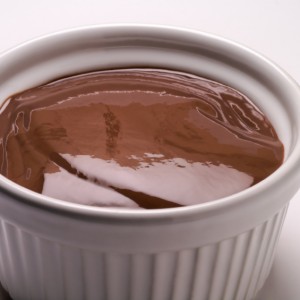 Chocolate cream cup closeup